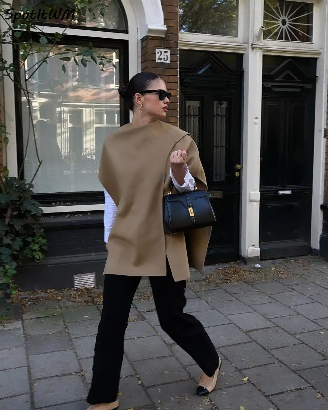 Women's Jackets Vintage Wool Blends Cape For Women Fashion Solid Loose Bat Female Cloak Tops Autumn Winter High Street Shawl Poncho 231128