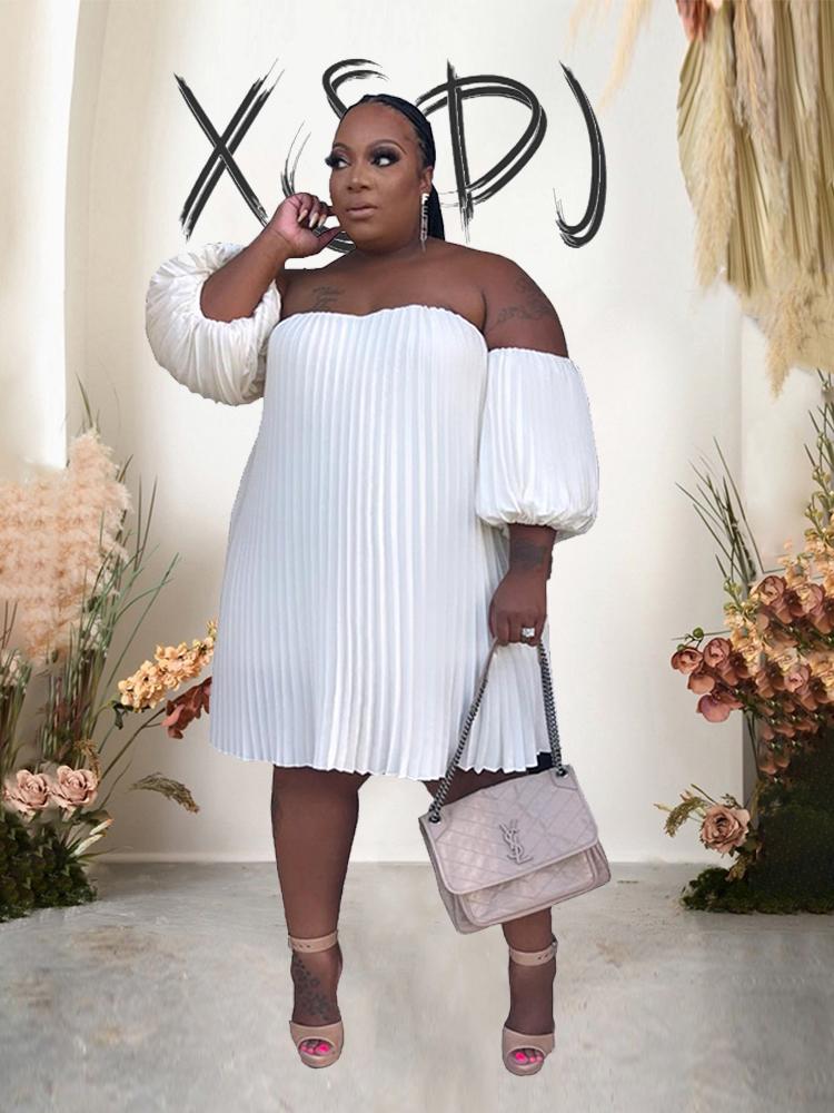 Dresses Chiffon Summer Dress Loose Fit Strapless Dress Plus Size Women Draped Elegant Sexy Short Dresses Wholesale Dropshipping, White
Dresses Chiffon Summer Dress Loose Fit Strapless Dress Plus Size Women Draped Elegant Sexy Short Dresses Wholesale Dropshipping, White