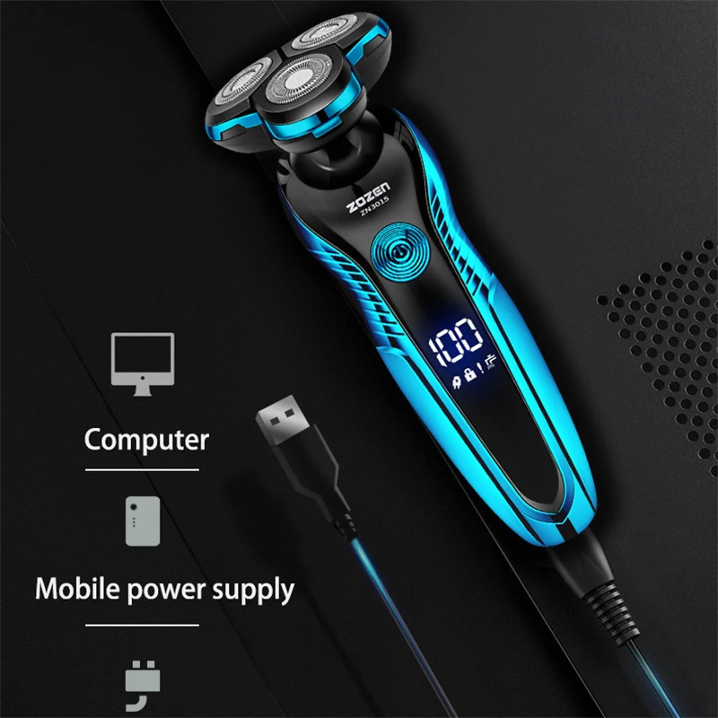 Electric Shavers Electric Shaver Washable Rechargeable Electric Razor Hair Clipper Cutting Shaving Machine for Men Beard Trimmer Wet-Dry Dual Use 2311