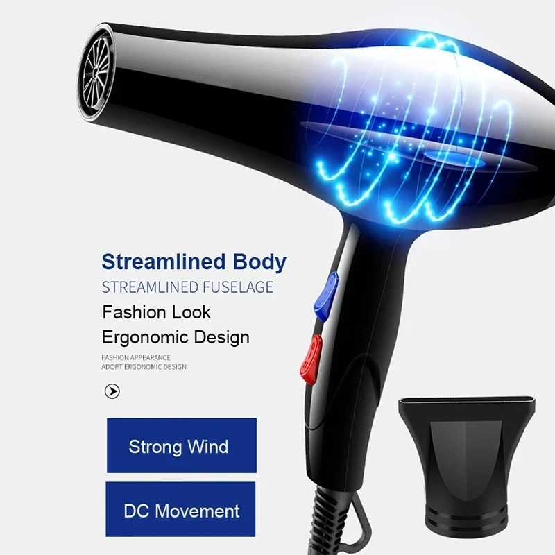 Hair Dryers Hair Dryer 2200W Professional Powerful Hair Dryer Fast Heating And Cold Adjustment Ionic Air Blow Dryer with Air Collecting 231128