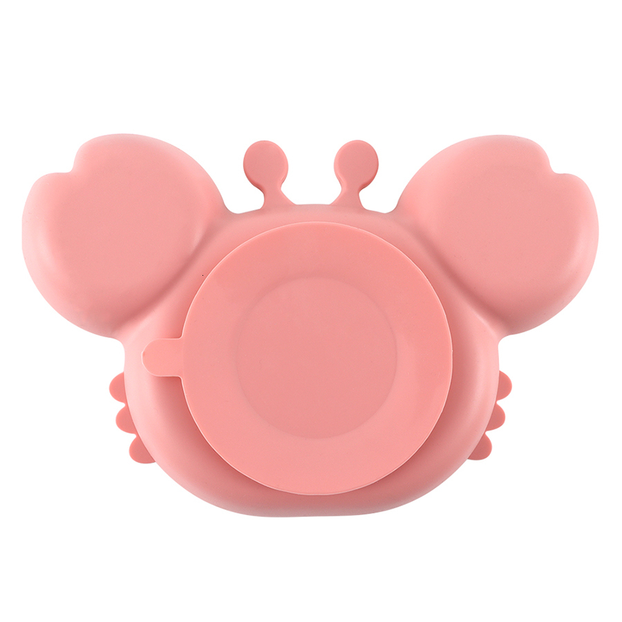 Cups Dishes Utensils Baby Silicone Feeding Plate Cartoon Crab BPA Free Waterproof Silicone Dining Bowl Children Tableware 230428