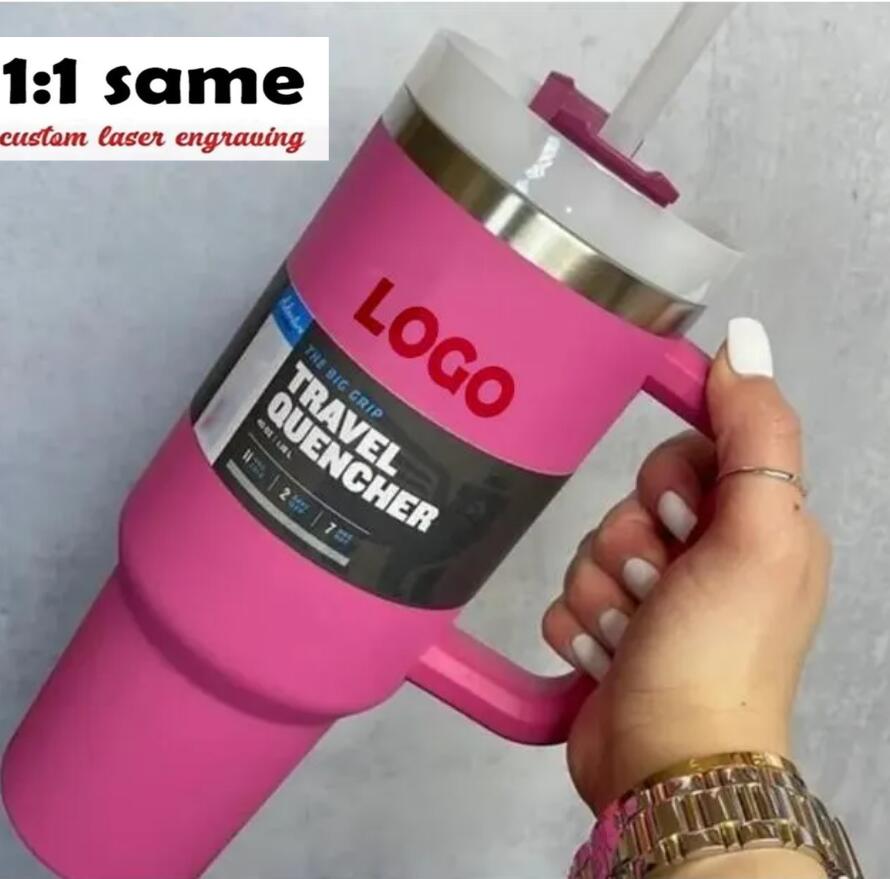 DHL H2.0 40oz Stainless Steel Tumblers Cups With Silicone Handle Lid And Straw 2nd Generation Big Capacity Car Cups Vacuum Insulated Water Bottles