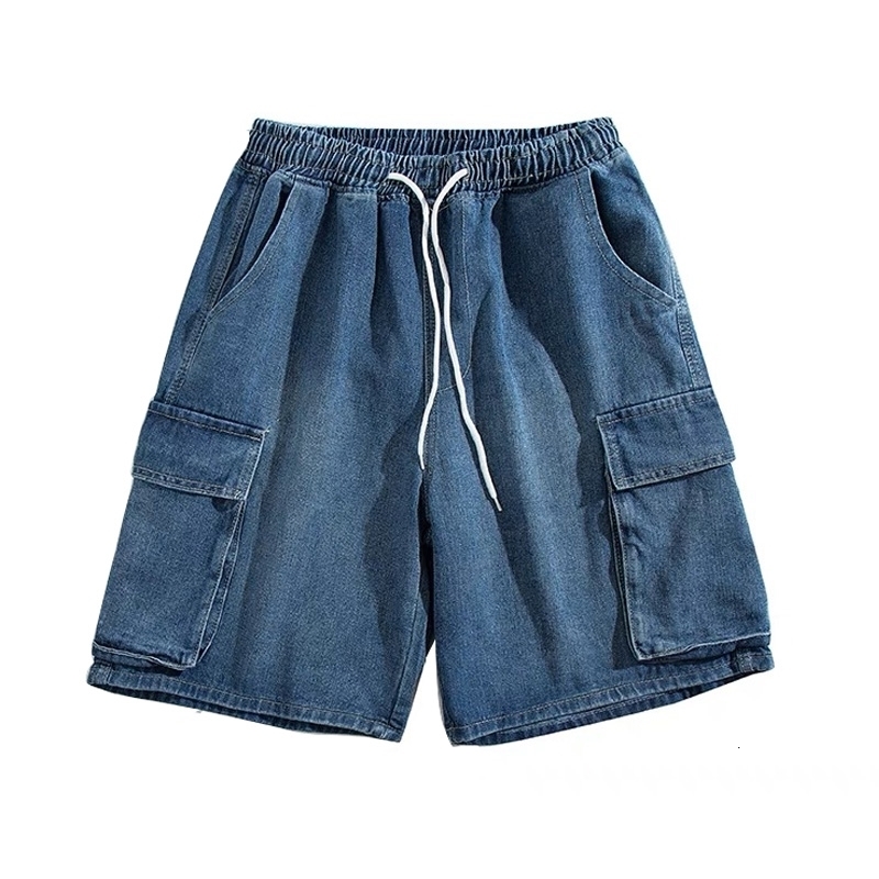 Men's Shorts Celana Denim Pria Musim Panas Pendek Jeans Saku Harajuku Korea Kargo Hip Hop Besar Pakaian 230427