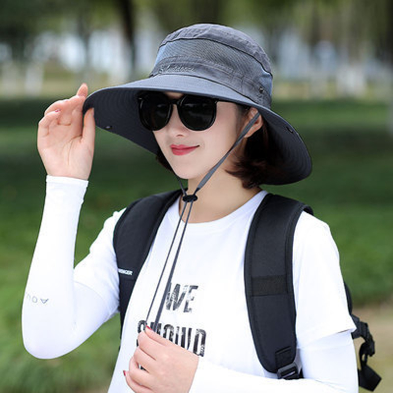 Stingy Brim Hats Summer UV Protection Sun Hat Unisex Breathable Mesh Fisherman Travel Multifunction Portable and Foldable Cap 230427