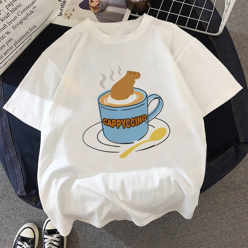 Women's T Shirt Kaus Pakaian Capybara Lucu Wanita Atasan Anime Kasual 2023 Grafis Manga 230427