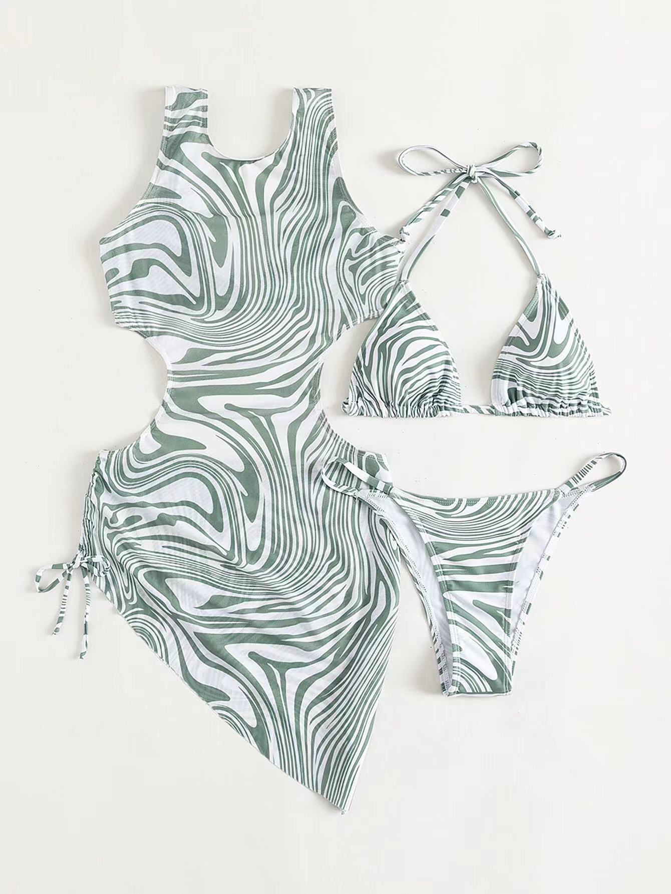 Casual Dresses Baju Renang Kawat Bawah Strip Zebra Bkini 230427