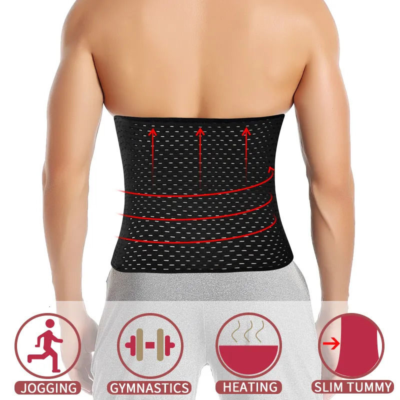 Waist Tummy Shaper Waist Trainer Shapers Corset For Men Abdomen Reducer Slimming Belt Shapewear High Compression Modeling Strap Workout Girdle Faja 23