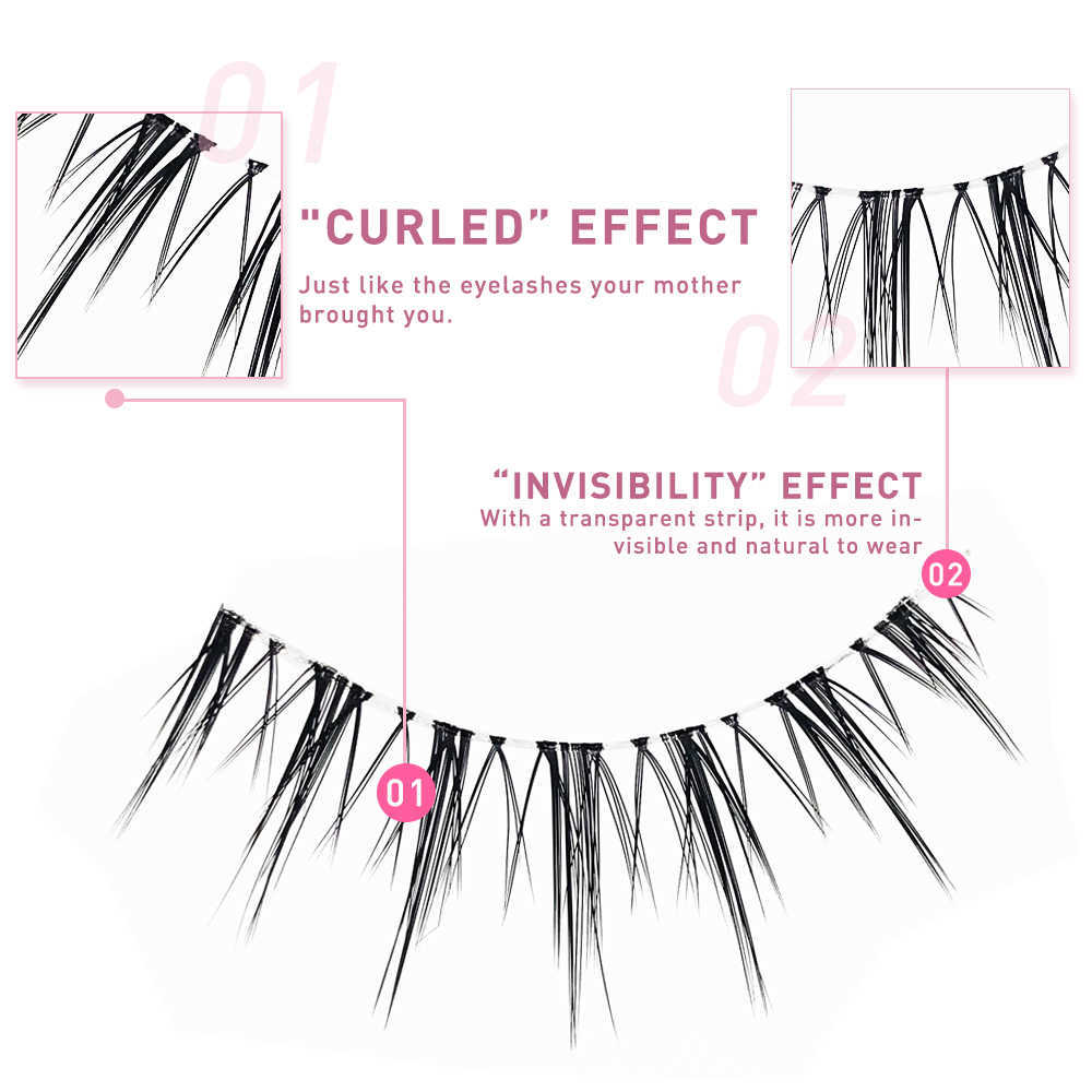 3 PCFalse Eyelashes 3D Lashes Premade Fan A/M Shape Spikes Cluster Eyelash Mix Extension Individual Makeup Super Natural Wispy DIY Premade Peduncle Z0