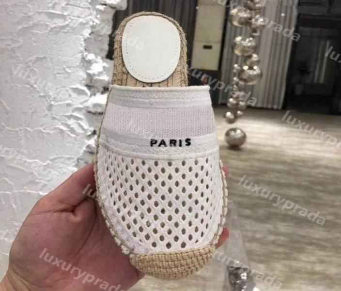 Women Slippers Espadrille Mule Black White Nude Mesh Embroidery Luxury designers Slipper lady Rope Sole Mules Fashion Flat Slide w4932199, Chocolate
Women Slippers Espadrille Mule Black White Nude Mesh Embroidery Luxury designers Slipper lady Rope Sole Mules Fashion Flat Slide w4932199, Chocolate