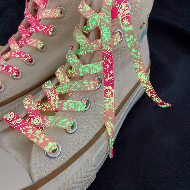 Shoe Parts Accessories 6 Colors Luminous Shoelaces Flat Suitable For All Shoes escent laces Party Get together Night Run Unisex Shoelace 1 Pair 231127