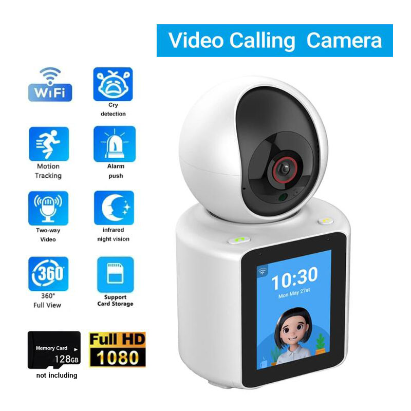 Video Calling Wifi Camera 1080P with Screen Home AI Smart Two-way Audio Baby Monitor CCTV Surveillance Security Wireless Camera