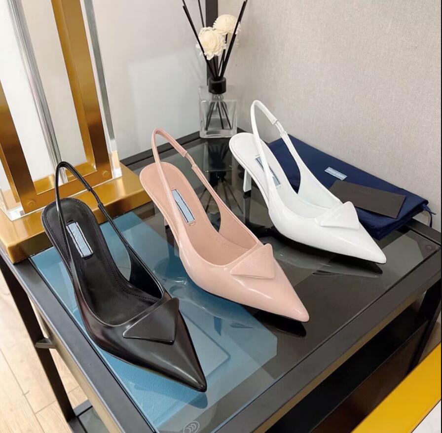 Luxury Dress shoes Printed Prads High-heeled Brushed Leather Pumps black white pink slingback Wedding sandal Fashion women designer heels party sandals With B, A5
Luxury Dress shoes Printed Prads High-heeled Brushed Leather Pumps black white pink slingback Wedding sandal Fashion women designer heels party sandals With B, A5