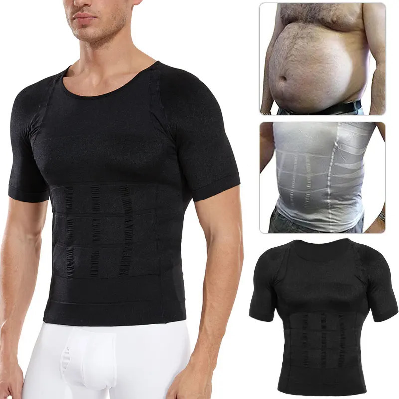 Waist Tummy Shaper Men Slimming Body Shaper Compression Shirt Gynecomastia Slim Shapewear Belly Shapers Tummy Reducing Tops Waist Trainer Shapewear 23