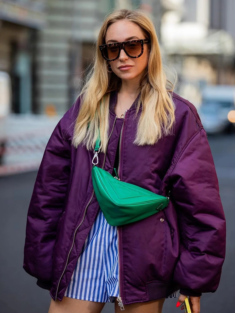Women's Jackets SLMD Autumn Fashion Women Oversized Bomber Jackets Female Zippers Pockets Stand Collar Padded Coats Chic Outerwear 230428