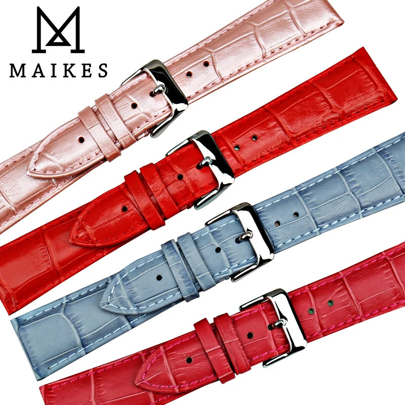 Watch Bands Fashion Genuine Leather Watch Band 1214161718192022mm Watchbands Belt Bracelet Yellow Blue Pink Red Women Watch Strap 231128