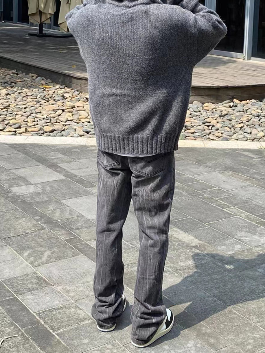 Original Vintage Washed Jeans Men Flare Jeans for Men Vibe Denim jeans Fashion Loose Men Hiphop Streetwear Kenijima Loose Causal jeans