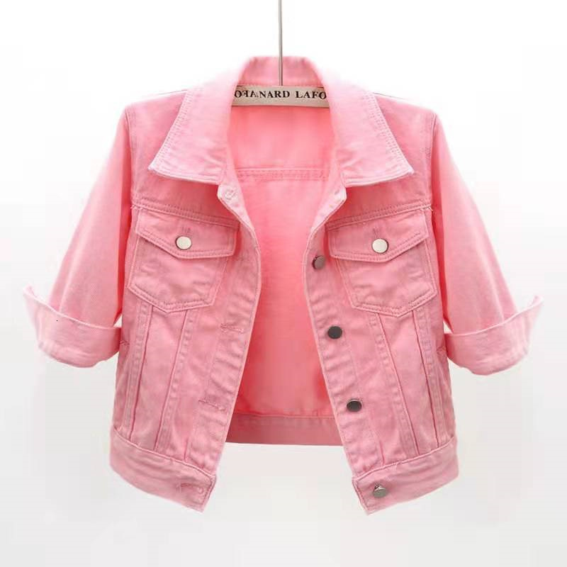 Women's Jackets Summer Women Denim Jacket Candy Color Casual Short Denim Coat Famale Jeans Jackets Outerwear 230428