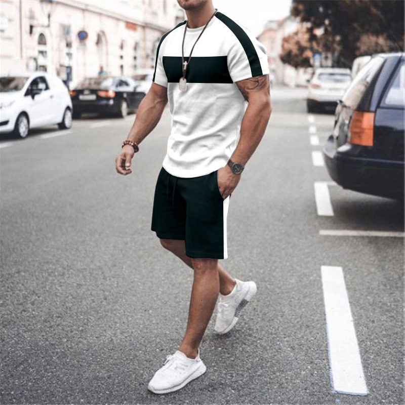 Men's Tracksuits 3D Men's T-shirt Set Sportswear Men's Oversized Clothing T-shirt Shorts Suit Men's T-shirt Suit Summer Beach 2304