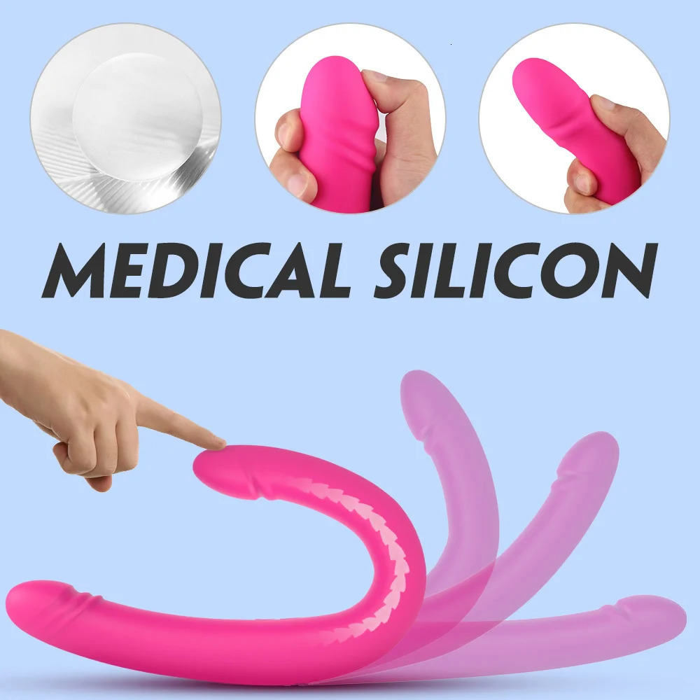 Vibrators Powerful Vibrators Strapless Strap-on Dildo - Realistic Silicone Dildo For Anal Vagina Stimulation Double Dong Adult Sex Toys 231116