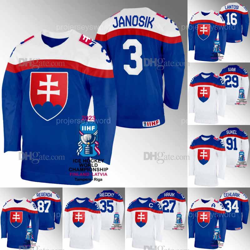 2024 Slovakia Hockey IIHF World Championship Jersey Janosik Lantosi Cehlarik Egenda Riecicky Hrivik Sukel Ivan