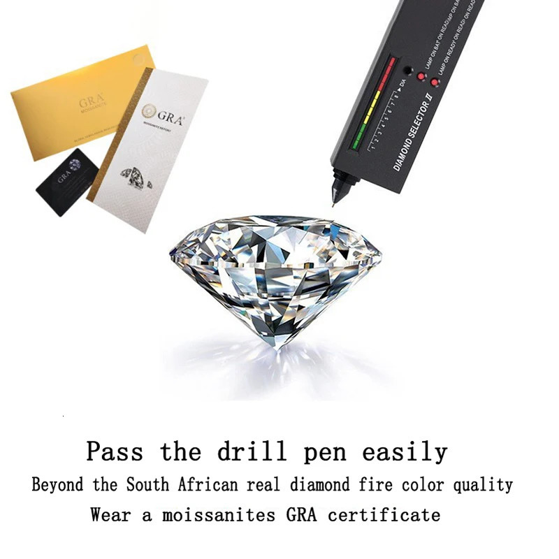 Wedding Rings GRA Certified 1CT Real For Woman D Color VVS1 Lab Diamond S925 Sliver Engagement Promise Band Jewelry 231127