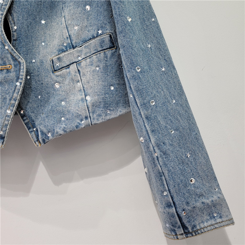 Women's Jackets LXUNYI Denim Jacket Women Spring Autumn Vintage O Neck Slim Women Jean Jacket Long Sleeve Casual Fashion Coat 230428