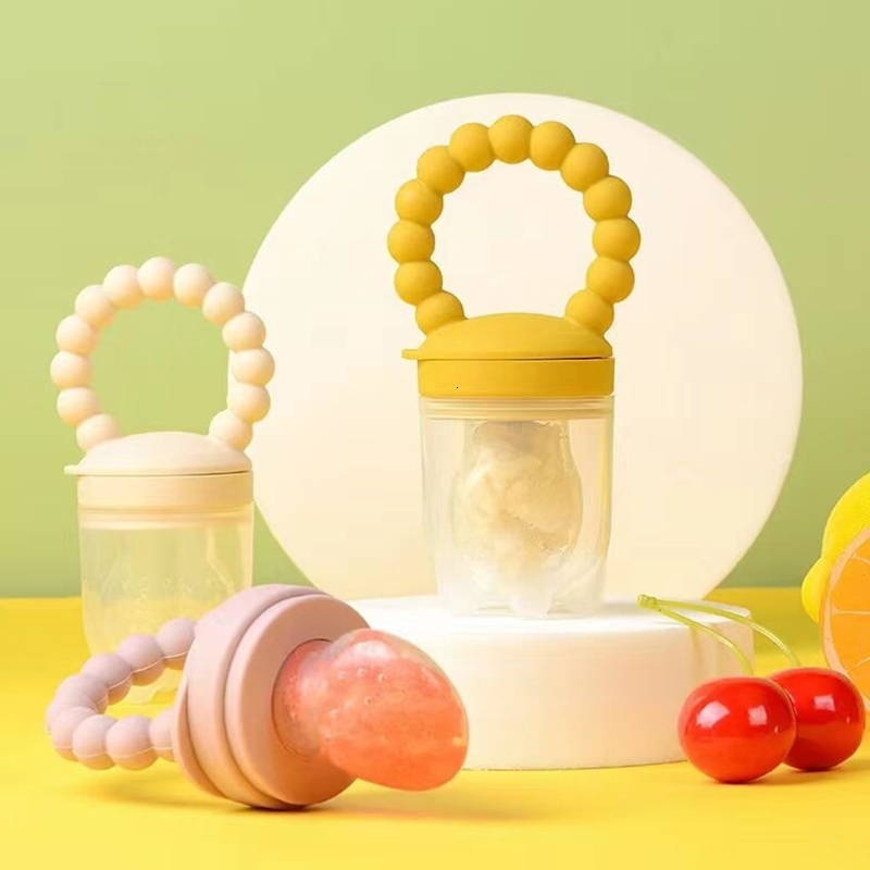 Baby Bottles# Fashion Silicone Pacifier Safety Fruit and Vegetable Bite Bag Eat Supplement Drop 230427