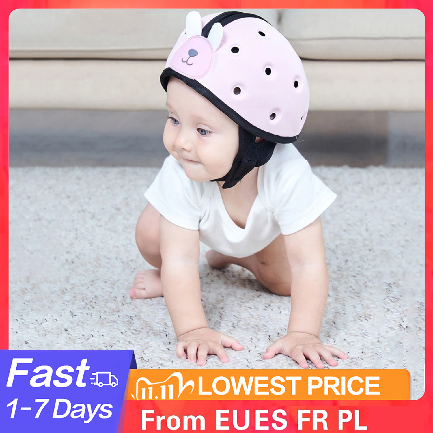 Caps Hats Orzbow Baby Home Protective Helmet Infant Safety Ultra Light Helmet Children Learn to Walk Protective Helmet Toddler 230427