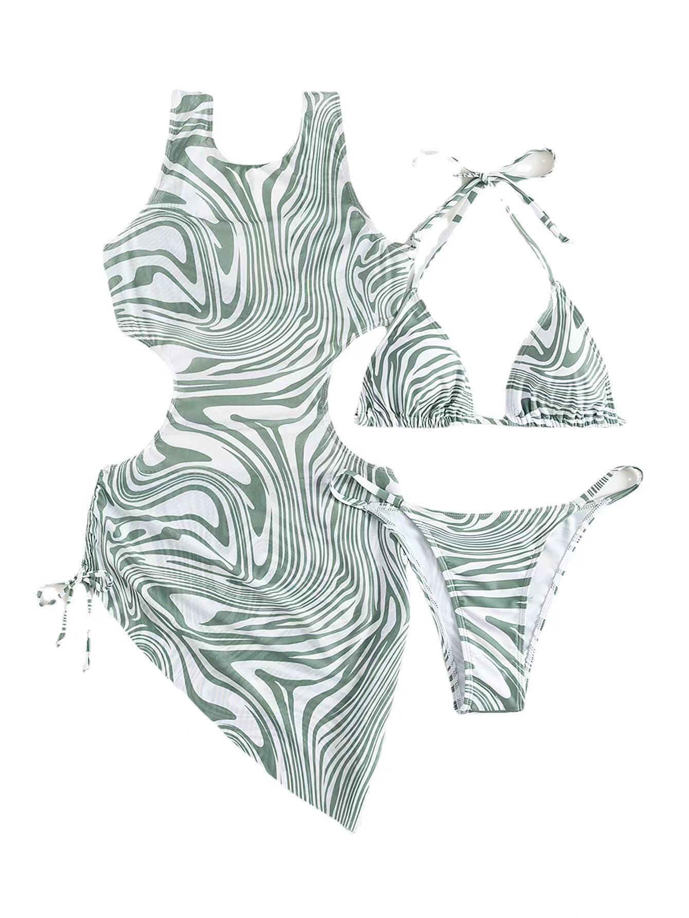 Casual Dresses Baju Renang Kawat Bawah Strip Zebra Bkini 230427