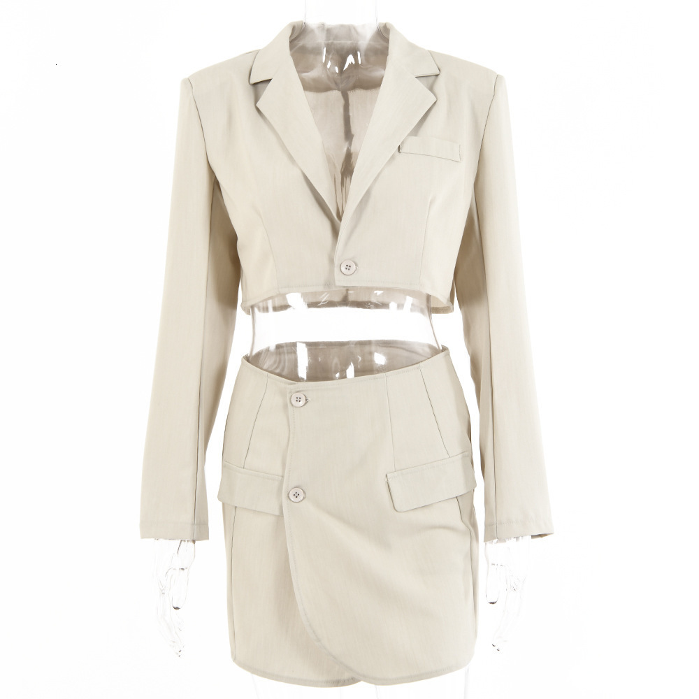 Two Piece Dress Articat V Neck Casual Sexy Two Piece Set Women Fashion Long-Sleeve Top Bodycon Short Dress Spring Summer Clothing 230428