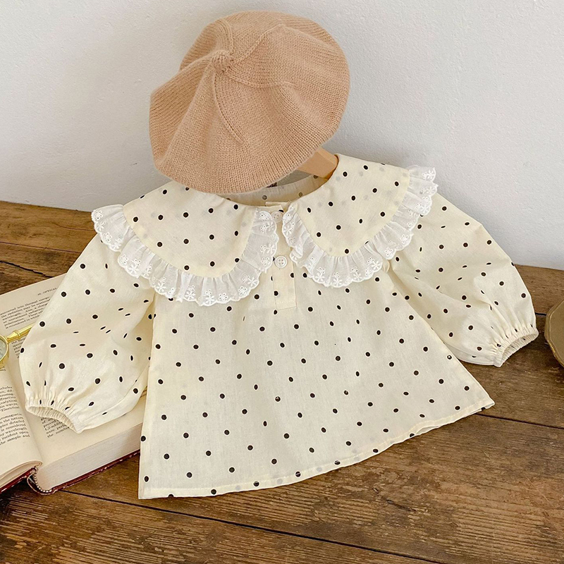 Rompers Spring Summer Toddler Baby Girl Clothes Suit Long Sleeve Cotton ShirtPrinted Strap Shorts Infant Girls Clothing Set 230427