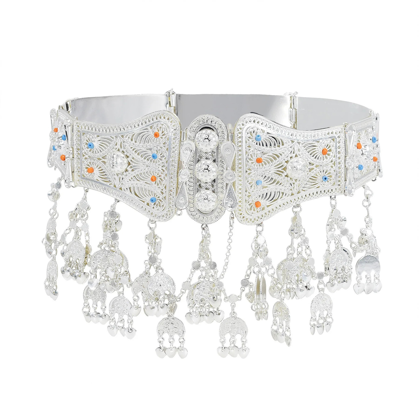 Other Fashion Accessories Afghan Oxidized Silver Color Metal Belly Chains for Women Female Big Wide Heavy Dance Dress Belt Waist Chain Party Jewelry G