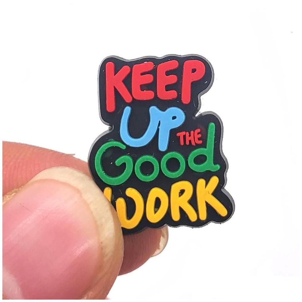 Shoe Parts Accessories 5030 Words Phrase Clog Charms Desiner Or Custom For Shoes Wall Art Decoration Cture Dr Dhnrg