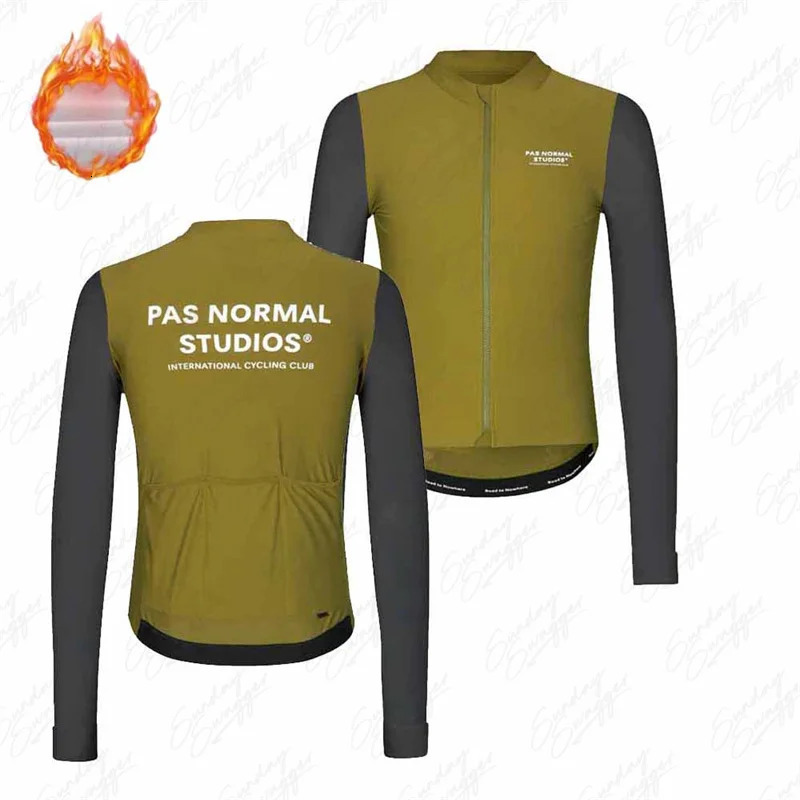 Cycling Jersey Sets Winter Pas Mens Wool Jacket Cycles Clothes Thermal Fleece Long Sleeve Shirt Maillot Ciclismo pns Mountain Clothing 231127