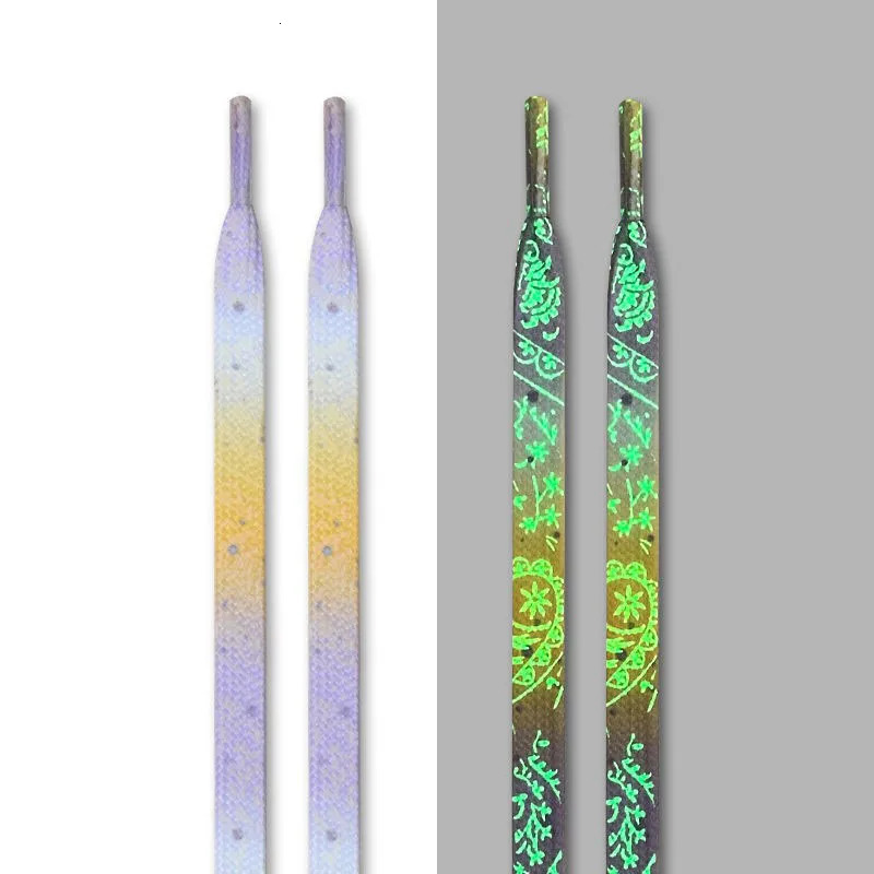 Shoe Parts Accessories 6 Colors Luminous Shoelaces Flat Suitable For All Shoes escent laces Party Get together Night Run Unisex Shoelace 1 Pair 231127