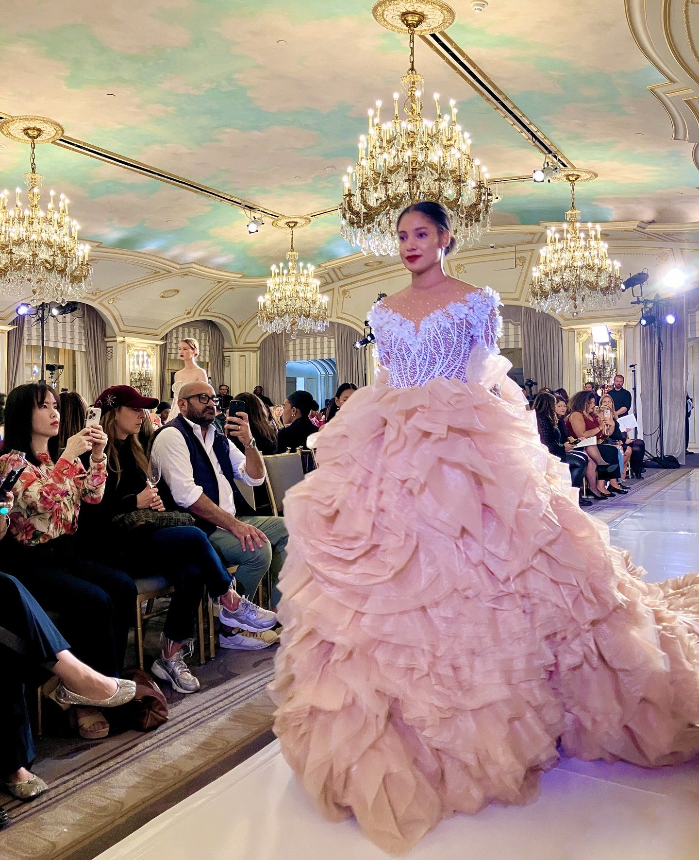 Puffy V Neck Wedding Ball Gown Off The Shoulder Dresses Full Sleeve Tiered Ruffles vestidos de novia Custom Made