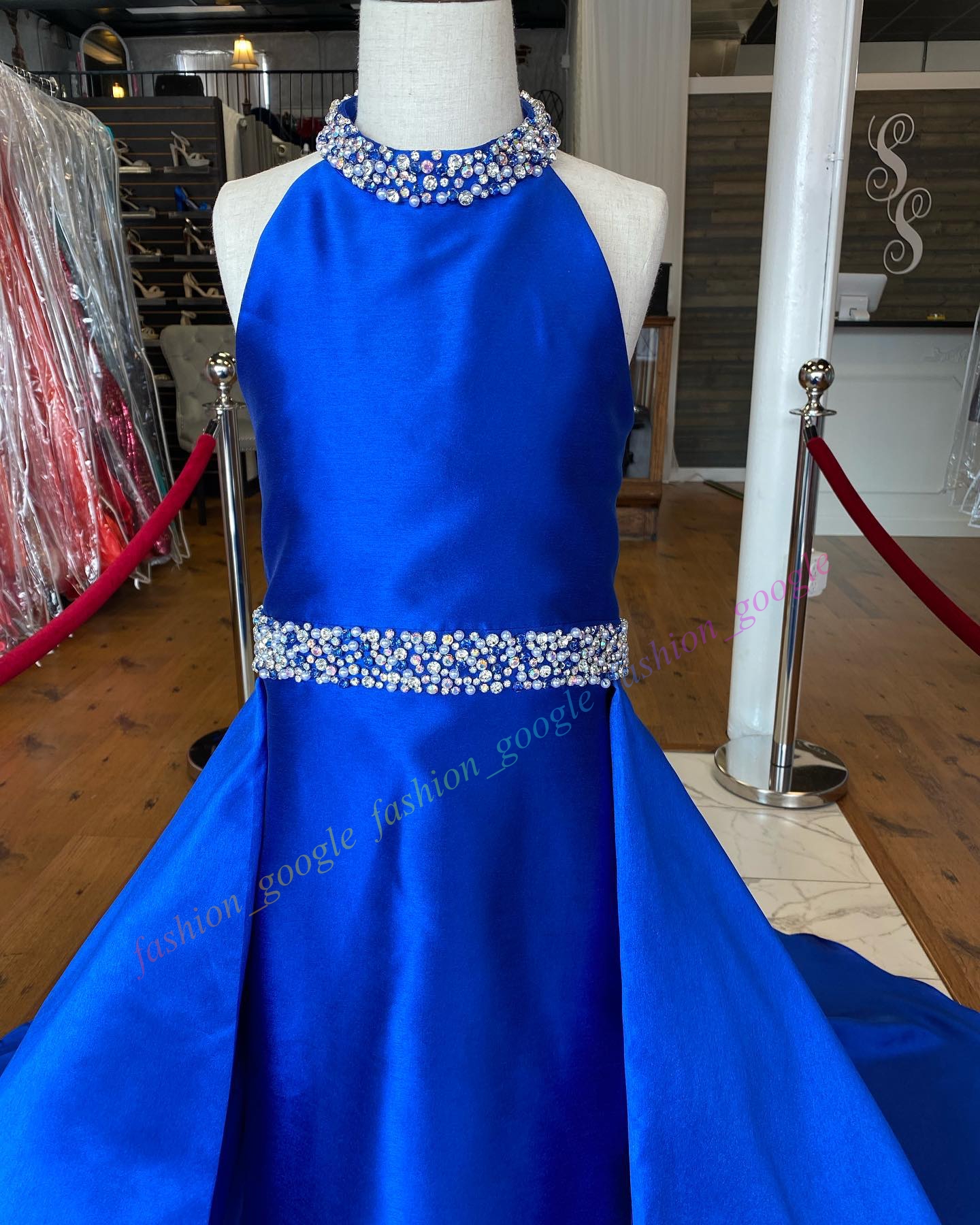 Halter A-Line Little Girl Pageant Dress 2024 Orange Lilac Royal Glitz Baby Kid Fun Fashion Runway Drama Birthday Formal Cocktail Party Gown Toddler In