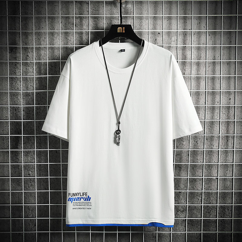 Men's Tracksuits LISM Summer Mens Sets O-neck Casual Tracksuit Tshirt Shorts Suit Patchwork Shorts Sets Loose Jogger Sportwear Two-piece Clothing