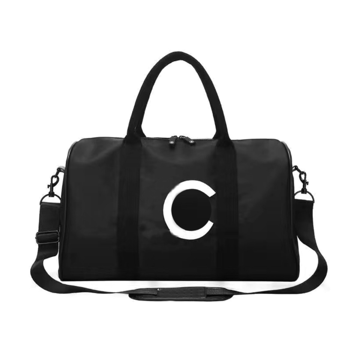 Womens Nylon Duffle Bags Designer Brand Large Capacity Handbags Leisure Sports Packet Men Gentleman Handbag Travel Bag Fashion Shoulder Bag, Black letter c 
Womens Nylon Duffle Bags Designer Brand Large Capacity Handbags Leisure Sports Packet Men Gentleman Handbag Travel Bag Fashion Shoulder Bag, Black letter c