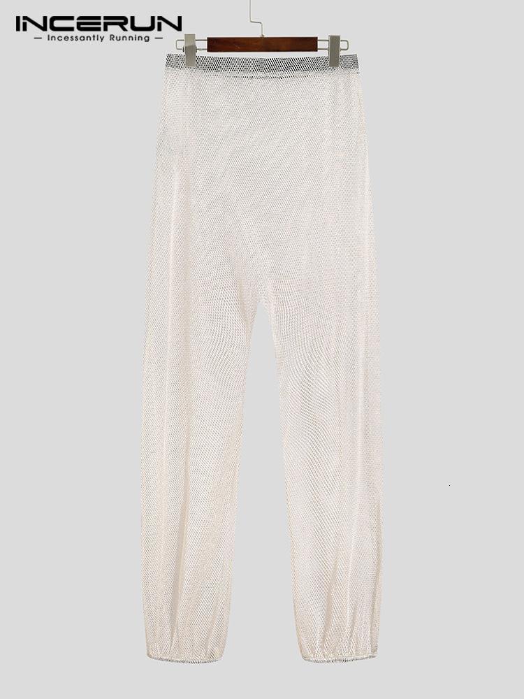 Men's Pants Pesta Menunjukkan Gaya Celana Panjang INCERUN Pantalon Jala Tembus Pandang Pria Baru Bergaya Penjualan Laris Nyaman Mengkilap S 5XL 2