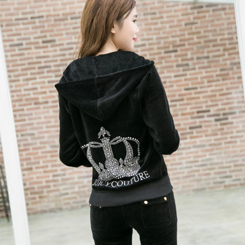 Pants Autumn And Winter Velvet Suit Gold Velvet Sportswear Hooded Sweater With Diamond Crown Embroidery Running Women's Wear, Pink
Pants Autumn And Winter Velvet Suit Gold Velvet Sportswear Hooded Sweater With Diamond Crown Embroidery Running Women's Wear, Pink