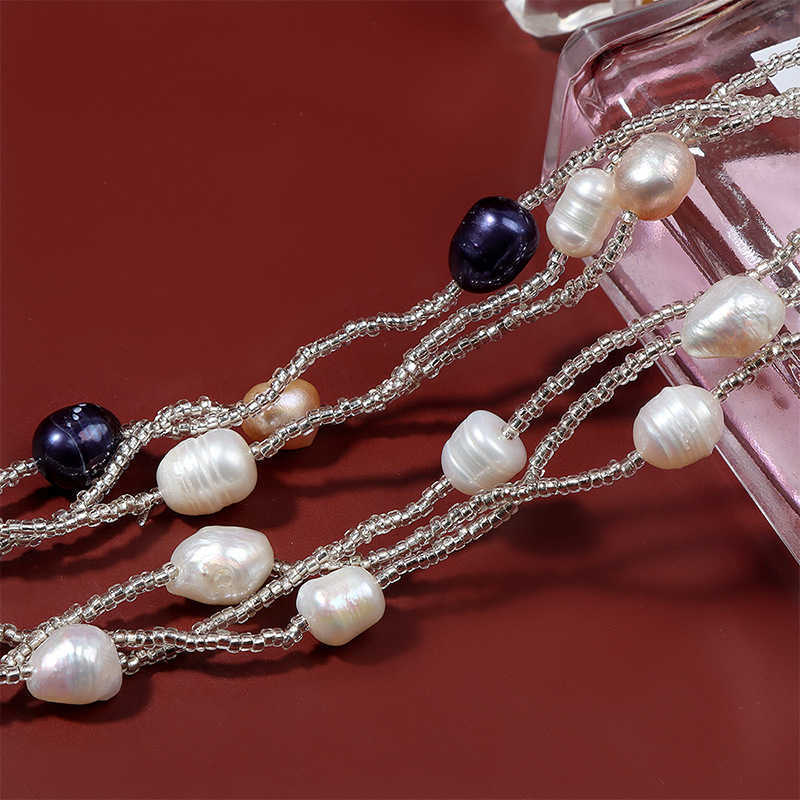 Pendant Necklaces Dome Cameras 2021 Fashion Women Necklace Multicolor Small Rice Baroque Beaded Natural Freshwater Pearl Necklace Short Choker Collare