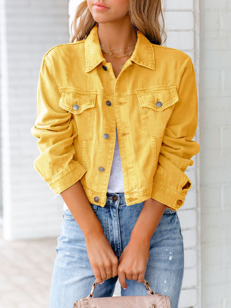 Women's Jackets Women's Denim Jacket Long Sleeve Loose Streetwear Blue Jacket Autumn Fashion Casual Office Lady Korean Ladies Coat Oversize 