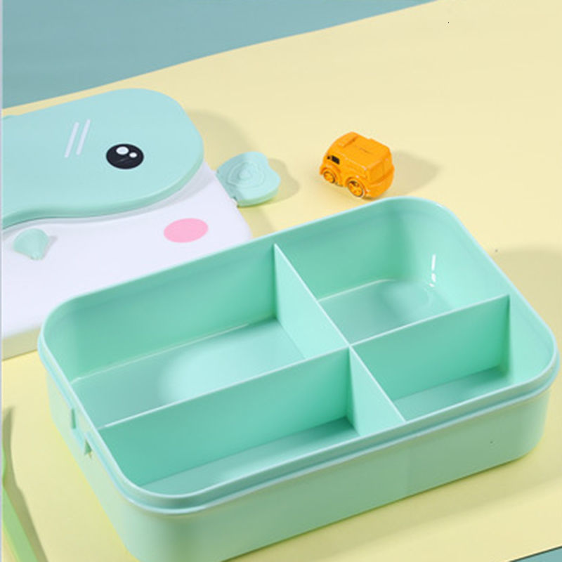 Cups Dishes Utensils School Kids Bento Lunch Box Rectangular Leakproof Plastic Anime Portable Microwave Food Container Lonchera School Child Lunchbox 