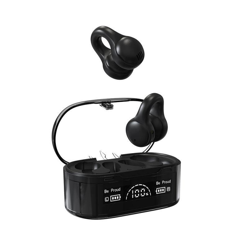 TWS Bluetooth headset Clip-on ears Wireless Earphone Fingerprint control HZC-43 model Built-in Microphone LED display Headphone Sport Earphone Music h