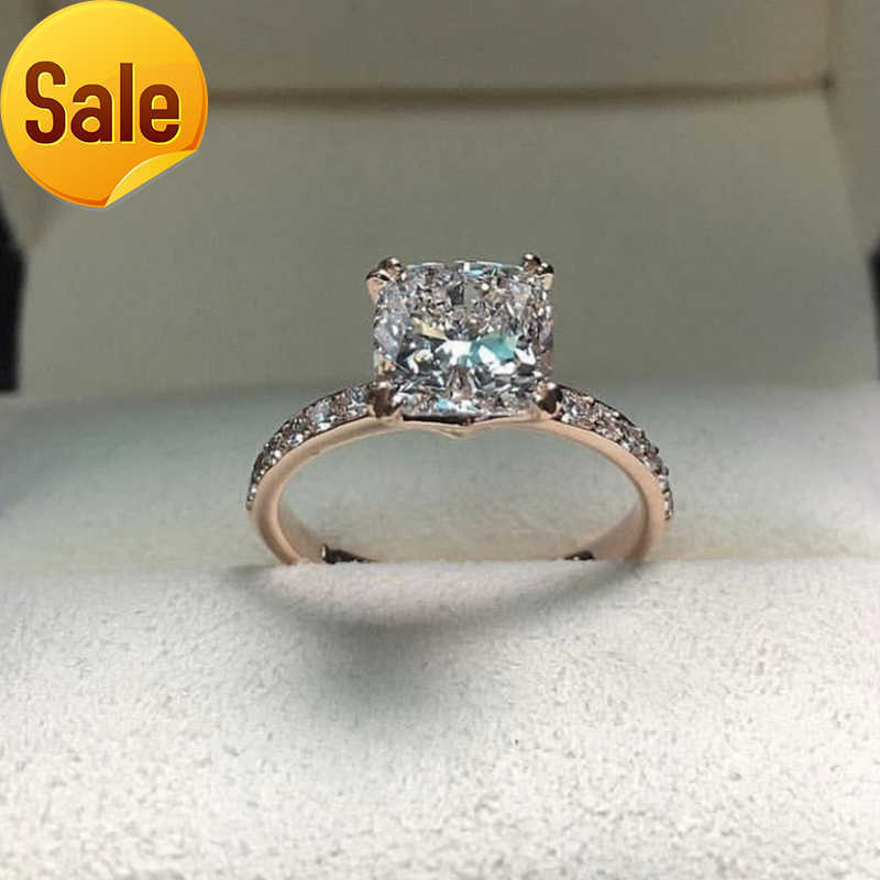 Real Solid 925 Sterling Silver Ring Luxury 2Ct Cushion cut Diamond stone Wedding Engagement Rings For Women Fine Jewelry gift
Real Solid 925 Sterling Silver Ring Luxury 2Ct Cushion cut Diamond stone Wedding Engagement Rings For Women Fine Jewelry gift