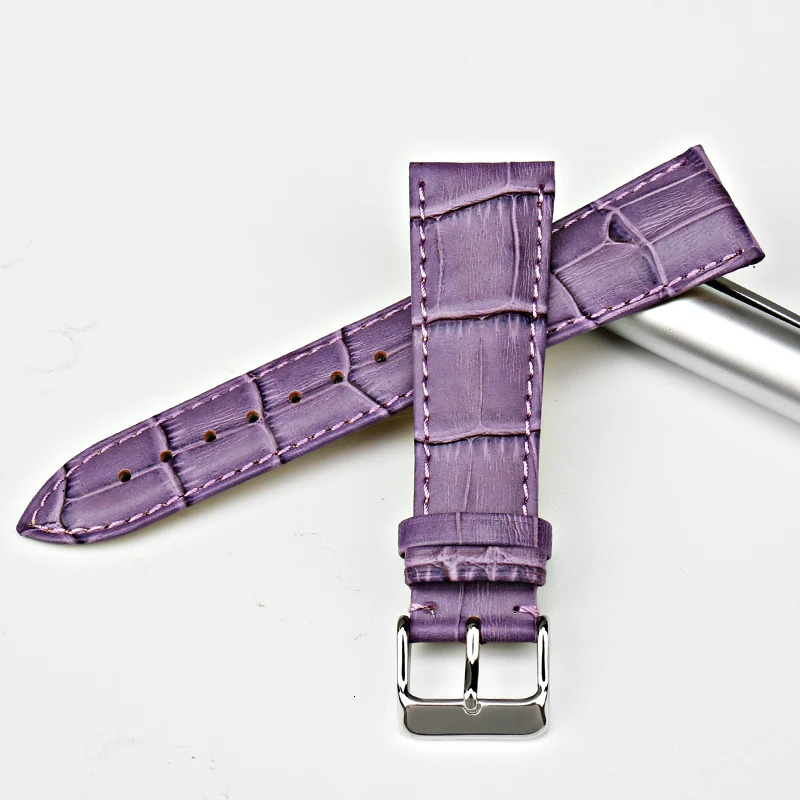 Watch Bands MAIKES High Quality Genuine Leather Watch Band Beautiful Purple Accessories Watch Strap 12mm 14mm 16mm 17mm 18mm 19mm 20mm 22mm 231128