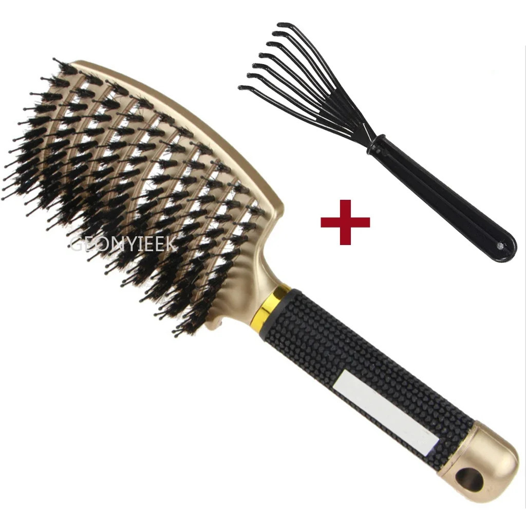 Hair Scalp Massage Comb Bristle Nylon Hairbrush Wet Curly Detangle Anti-Static Hair Brush Professional Salon Hairdressing Style 231128