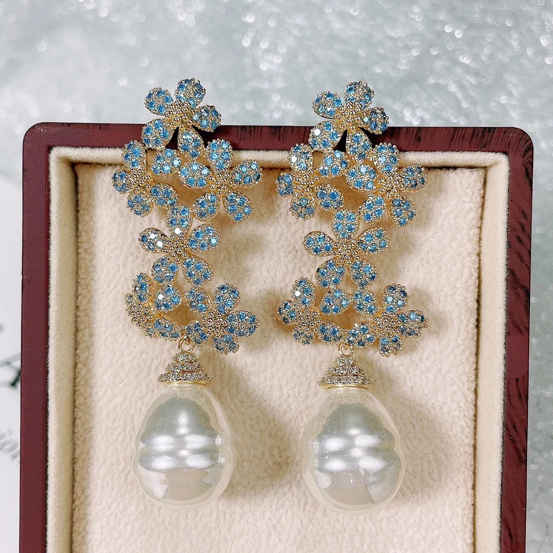 Stud Silver 925 Earrings for Women Female Pearl Drop Bride Wedding Engagement Birthday Anniversary Gift Jewelry 231127
