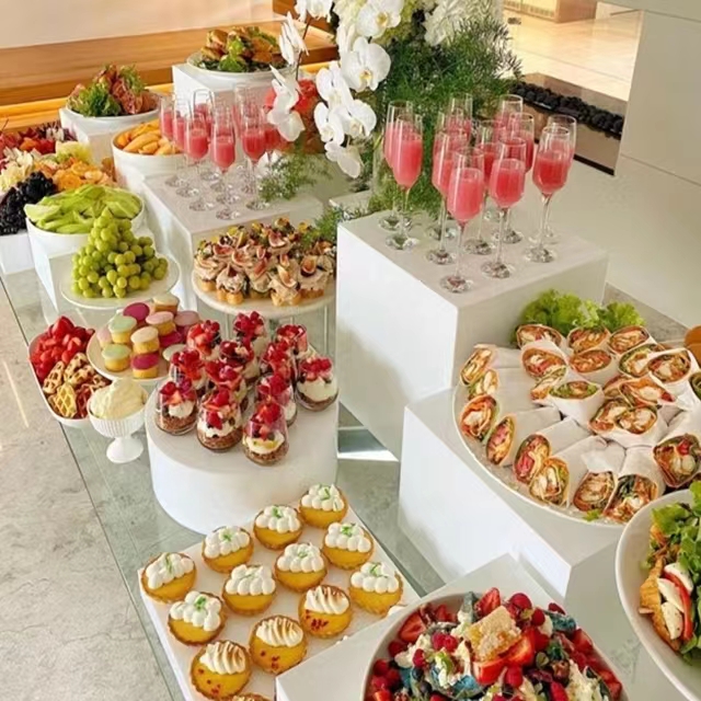 10pcs Wedding Decoration White Column Dessert Table Banquet Mall Store Display Window Centerpiece Aisle Backdrops Flower Vase Feast Cake Fruits Holder